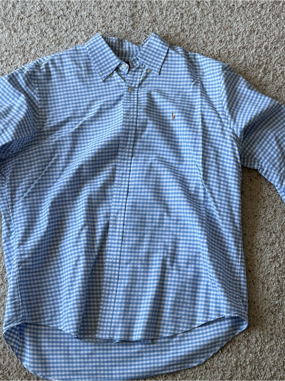 Ralph Lauren Light Blue Gingham Button-Down Shirt